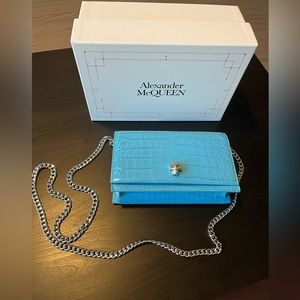 Alexander McQueen Crocodile Skull Crossbody Purse, Small